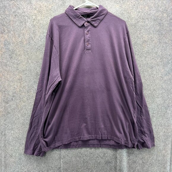 Vince Polo Shirt Mens XL Purple Long Sleeve USA Cotton Casual Extra Large - Picture 1 of 10